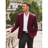 image:imageCOOFANDY Mens Sport Coat Casual Blazer One Button Business Suit Jacket  Regular Fit Sports Coat Lightweight Blazers Notch Lapel Solid Color Wedding Prom Party Dress Casual Daily BusinessBurgundy