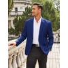 image:imageCOOFANDY Mens Sport Coat Casual Blazer One Button Business Suit Jacket  Regular Fit Sports Coat Lightweight Blazers Notch Lapel Solid Color Wedding Prom Party Dress Casual Daily BusinessGrey Blue