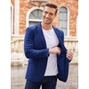image:imageCOOFANDY Mens Sport Coat Casual Blazer One Button Business Suit Jacket  Regular Fit Sports Coat Lightweight Blazers Notch Lapel Solid Color Wedding Prom Party Dress Casual Daily BusinessGrey Blue