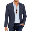 Plaid Blazer- Navy Blue