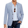 Plaid Blazer- Sky Blue