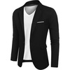 image:imageCOOFANDY Mens Blazer Casual Sport Coats Slim Fit Lightweight Sports Jacket  One Button Suit JacketLinen BlazerPlaid Blazer Shoulder PadsDark Black