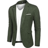 image:imageCOOFANDY Mens Blazer Casual Sport Coats Slim Fit Lightweight Sports Jacket  One Button Suit JacketLinen BlazerPlaid Blazer Shoulder PadsDark Green