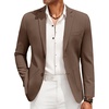 image:imageCOOFANDY Mens Casual Linen Blazer Jacket Lightweight Sport Coats Two Button Suit JacketsBrown