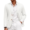 image:imageCOOFANDY Mens Casual Linen Blazer Jacket Lightweight Two Button Sport Coat  LinenBeachWeddingPartyLightweightRegular FitWhite
