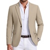 image:imageCOOFANDY Mens Sport Coat Casual Blazer One Button Business Suit Jacket  Regular Fit Sports Coat Lightweight Blazers Notch Lapel Solid Color Wedding Prom Party Dress Casual Daily BusinessLight Khaki
