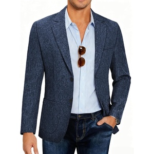image:imageCOOFANDY Mens Blazer Casual Slim Fit Sport Coats Linen Texture Sport Jacket  Ligtweight Blazers Two Button Suit Jacket All Seaon Ideal for Casual Daily Wear Business Wedding GraduationNavy Blue