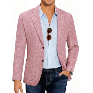 image:imageCOOFANDY Mens Blazer Casual Slim Fit Sport Coats Linen Texture Sport Jacket  Ligtweight Blazers Two Button Suit Jacket All Seaon Ideal for Casual Daily Wear Business Wedding GraduationBrick Red