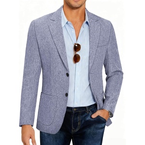 image:imageCOOFANDY Mens Blazer Casual Slim Fit Sport Coats Linen Texture Sport Jacket  Ligtweight Blazers Two Button Suit Jacket All Seaon Ideal for Casual Daily Wear Business Wedding GraduationBlue