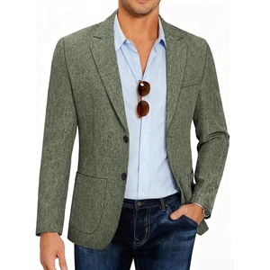 image:imageCOOFANDY Mens Blazer Casual Slim Fit Sport Coats Linen Texture Sport Jacket  Ligtweight Blazers Two Button Suit Jacket All Seaon Ideal for Casual Daily Wear Business Wedding GraduationDark Green