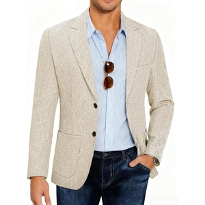 image:imageCOOFANDY Mens Blazer Casual Slim Fit Sport Coats Linen Texture Sport Jacket  Ligtweight Blazers Two Button Suit Jacket All Seaon Ideal for Casual Daily Wear Business Wedding GraduationKhaki