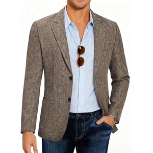 image:imageCOOFANDY Mens Blazer Casual Slim Fit Sport Coats Linen Texture Sport Jacket  Ligtweight Blazers Two Button Suit Jacket All Seaon Ideal for Casual Daily Wear Business Wedding GraduationBrown