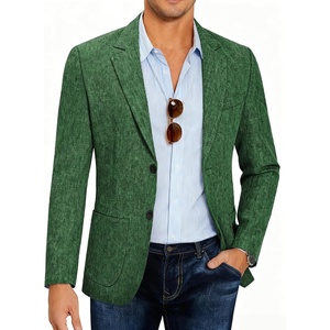 image:imageCOOFANDY Mens Blazer Casual Slim Fit Sport Coats Linen Texture Sport Jacket  Ligtweight Blazers Two Button Suit Jacket All Seaon Ideal for Casual Daily Wear Business Wedding GraduationGreen