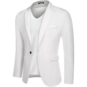 image:imageCOOFANDY Mens Blazer Casual Sport Coats Slim Fit Lightweight Sports Jacket  One Button Suit JacketLinen BlazerPlaid Blazer Shoulder PadsWhite