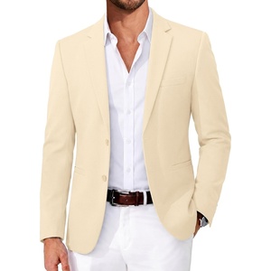 image:imageCOOFANDY Mens Casual Blazer Slim Fit Two Button Knit Sport Coat  Lightweight BlazerNotch LapelSuit JacketBusiness Casual Wedding Travel PartyLight Khaki