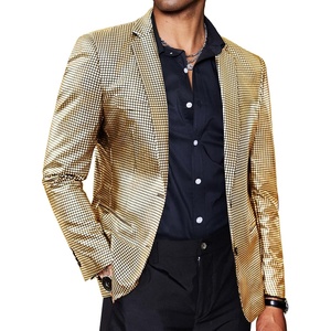 image:imageCOOFANDY Mens Metallic Jacket Casual Sport Coat 70s Party Disco Outfits  Sequin BlazerSparkle Jacket80s Style2Button BlazerNotched LapelCasualPartyDiscoPromHalloweenChristmas New Year Eve01gold