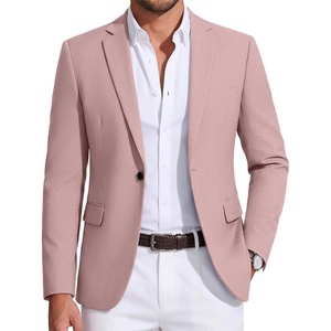image:imageCOOFANDY Mens Sport Coat Casual Blazer One Button Business Suit Jacket  Regular Fit Sports Coat Lightweight Blazers Notch Lapel Solid Color Wedding Prom Party Dress Casual Daily BusinessDark Pink