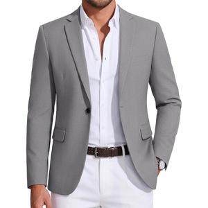 image:imageCOOFANDY Mens Sport Coat Casual Blazer One Button Business Suit Jacket  Regular Fit Sports Coat Lightweight Blazers Notch Lapel Solid Color Wedding Prom Party Dress Casual Daily BusinessLight Grey