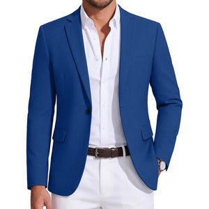 image:imageCOOFANDY Mens Sport Coat Casual Blazer One Button Business Suit Jacket  Regular Fit Sports Coat Lightweight Blazers Notch Lapel Solid Color Wedding Prom Party Dress Casual Daily BusinessGem Blue