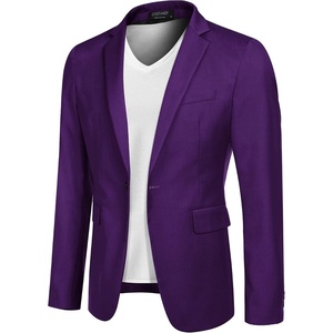 image:imageCOOFANDY Mens Sport Coat Casual Blazer One Button Business Suit Jacket  Regular Fit Sports Coat Lightweight Blazers Notch Lapel Solid Color Wedding Prom Party Dress Casual Daily BusinessPurple