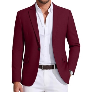 image:imageCOOFANDY Mens Sport Coat Casual Blazer One Button Business Suit Jacket  Regular Fit Sports Coat Lightweight Blazers Notch Lapel Solid Color Wedding Prom Party Dress Casual Daily BusinessBurgundy