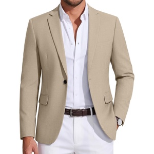 image:imageCOOFANDY Mens Sport Coat Casual Blazer One Button Business Suit Jacket  Regular Fit Sports Coat Lightweight Blazers Notch Lapel Solid Color Wedding Prom Party Dress Casual Daily BusinessLight Khaki