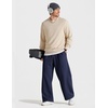 image:imageCOOFANDY Baggy Sweatpants Men Wide Leg Cotton Joggers for Men with Pockets  2 in 1 Design Ankle Drawcord Cotton Blend Wide Leg 3 Deep Pockets Drawstring Waist Y2K Loungewear Gym WorkoutNavy Blue