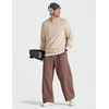 image:imageCOOFANDY Baggy Sweatpants Men Wide Leg Cotton Joggers for Men with Pockets  2 in 1 Design Ankle Drawcord Cotton Blend Wide Leg 3 Deep Pockets Drawstring Waist Y2K Loungewear Gym WorkoutBrown