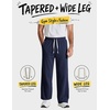 image:imageCOOFANDY Baggy Sweatpants Men Wide Leg Cotton Joggers for Men with Pockets  2 in 1 Design Ankle Drawcord Cotton Blend Wide Leg 3 Deep Pockets Drawstring Waist Y2K Loungewear Gym WorkoutNavy Blue