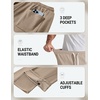 image:imageCOOFANDY Baggy Sweatpants Men Wide Leg Cotton Joggers for Men with Pockets  2 in 1 Design Ankle Drawcord Cotton Blend Wide Leg 3 Deep Pockets Drawstring Waist Y2K Loungewear Gym WorkoutKhaki