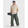 image:imageCOOFANDY Baggy Sweatpants Men Wide Leg Cotton Joggers for Men with Pockets  2 in 1 Design Ankle Drawcord Cotton Blend Wide Leg 3 Deep Pockets Drawstring Waist Y2K Loungewear Gym WorkoutDark Green
