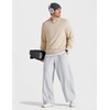 image:imageCOOFANDY Baggy Sweatpants Men Wide Leg Cotton Joggers for Men with Pockets  2 in 1 Design Ankle Drawcord Cotton Blend Wide Leg 3 Deep Pockets Drawstring Waist Y2K Loungewear Gym WorkoutWhite Heather