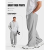 image:imageCOOFANDY Baggy Sweatpants Men Wide Leg Cotton Joggers for Men with Pockets  2 in 1 Design Ankle Drawcord Cotton Blend Wide Leg 3 Deep Pockets Drawstring Waist Y2K Loungewear Gym WorkoutAlight Gray
