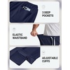 image:imageCOOFANDY Baggy Sweatpants Men Wide Leg Cotton Joggers for Men with Pockets  2 in 1 Design Ankle Drawcord Cotton Blend Wide Leg 3 Deep Pockets Drawstring Waist Y2K Loungewear Gym WorkoutNavy Blue