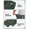 image:imageCOOFANDY Baggy Sweatpants Men Wide Leg Cotton Joggers for Men with Pockets  2 in 1 Design Ankle Drawcord Cotton Blend Wide Leg 3 Deep Pockets Drawstring Waist Y2K Loungewear Gym WorkoutDark Green