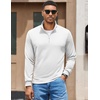 image:imageCOOFANDY Men Quarter Zip Pullover Sweatshirts Long Sleeve Mock Neck Sweater  14 Closure HalfOpening Quilted Texture Fleece Standup Collar Business Casual Golfing Thermal Ribbed CuffsWhite