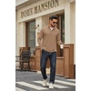 image:imageCOOFANDY Men Quarter Zip Pullover Sweatshirts Long Sleeve Mock Neck Sweater  14 Closure HalfOpening Quilted Texture Fleece Standup Collar Business Casual Golfing Thermal Ribbed CuffsKhaki