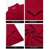 image:imageCOOFANDY Men Quarter Zip Pullover Sweatshirts Long Sleeve Mock Neck Sweater  14 Closure HalfOpening Quilted Texture Fleece Standup Collar Business Casual Golfing Thermal Ribbed CuffsDeep Red