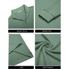 image:imageCOOFANDY Men Quarter Zip Pullover Sweatshirts Long Sleeve Mock Neck Sweater  14 Closure HalfOpening Quilted Texture Fleece Standup Collar Business Casual Golfing Thermal Ribbed CuffsDark Green