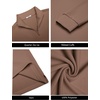 image:imageCOOFANDY Men Quarter Zip Pullover Sweatshirts Long Sleeve Mock Neck Sweater  14 Closure HalfOpening Quilted Texture Fleece Standup Collar Business Casual Golfing Thermal Ribbed CuffsBrown