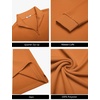 image:imageCOOFANDY Men Quarter Zip Pullover Sweatshirts Long Sleeve Mock Neck Sweater  14 Closure HalfOpening Quilted Texture Fleece Standup Collar Business Casual Golfing Thermal Ribbed CuffsLight Brown