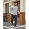 image:imageCOOFANDY Men Quarter Zip Pullover Sweatshirts Long Sleeve Mock Neck Sweater  14 Closure HalfOpening Quilted Texture Fleece Standup Collar Business Casual Golfing Thermal Ribbed CuffsLight Grey