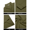 image:imageCOOFANDY Men Quarter Zip Pullover Sweatshirts Long Sleeve Mock Neck Sweater  14 Closure HalfOpening Quilted Texture Fleece Standup Collar Business Casual Golfing Thermal Ribbed CuffsArmy Green