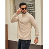image:imageCOOFANDY Men Quarter Zip Pullover Sweatshirts Long Sleeve Mock Neck Sweater  14 Closure HalfOpening Quilted Texture Fleece Standup Collar Business Casual Golfing Thermal Ribbed CuffsLight Khaki