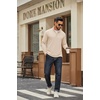 image:imageCOOFANDY Men Quarter Zip Pullover Sweatshirts Long Sleeve Mock Neck Sweater  14 Closure HalfOpening Quilted Texture Fleece Standup Collar Business Casual Golfing Thermal Ribbed CuffsBeige