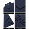 image:imageCOOFANDY Men Quarter Zip Pullover Sweatshirts Long Sleeve Mock Neck Sweater  14 Closure HalfOpening Quilted Texture Fleece Standup Collar Business Casual Golfing Thermal Ribbed CuffsNavy Blue