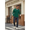 image:imageCOOFANDY Men Quarter Zip Pullover Sweatshirts Long Sleeve Mock Neck Sweater  14 Closure HalfOpening Quilted Texture Fleece Standup Collar Business Casual Golfing Thermal Ribbed CuffsForest Green