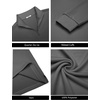 image:imageCOOFANDY Men Quarter Zip Pullover Sweatshirts Long Sleeve Mock Neck Sweater  14 Closure HalfOpening Quilted Texture Fleece Standup Collar Business Casual Golfing Thermal Ribbed CuffsDark Grey