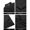 image:imageCOOFANDY Men Quarter Zip Pullover Sweatshirts Long Sleeve Mock Neck Sweater  14 Closure HalfOpening Quilted Texture Fleece Standup Collar Business Casual Golfing Thermal Ribbed CuffsBlack