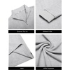 image:imageCOOFANDY Men Quarter Zip Pullover Sweatshirts Long Sleeve Mock Neck Sweater  14 Closure HalfOpening Quilted Texture Fleece Standup Collar Business Casual Golfing Thermal Ribbed CuffsLight Grey